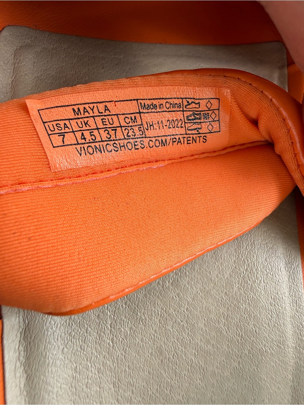 Vionic Women’s Slide Sandals Orange Slip-On Solid Leather US 7 - Picture 8 of 8